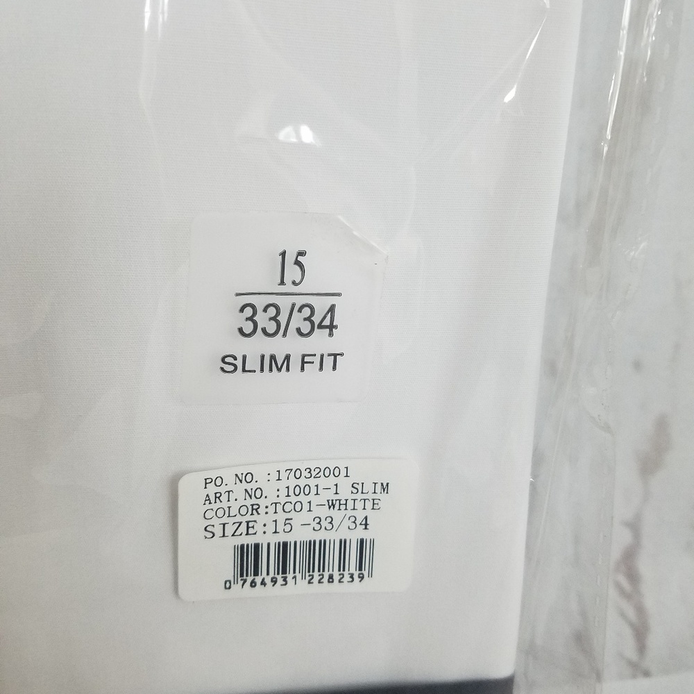 White Mens Dress Shirt Slim Fit - Picture 3 of 3